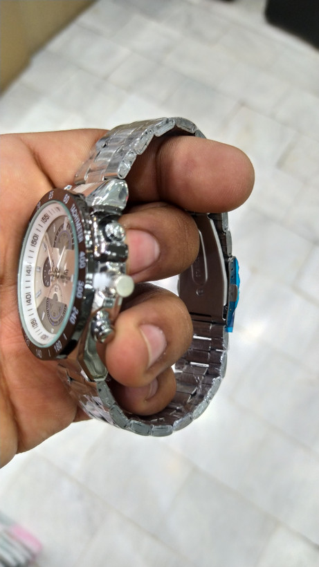 ساعت کاسیو ادی فایس مردانه اسپورت طرح سه موتور بند فلزیcasio