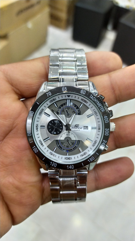 ساعت کاسیو ادی فایس مردانه اسپورت طرح سه موتور بند فلزیcasio